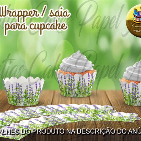 Wrappers Saia Para Mini Cupcake Flor Lavanda Elo