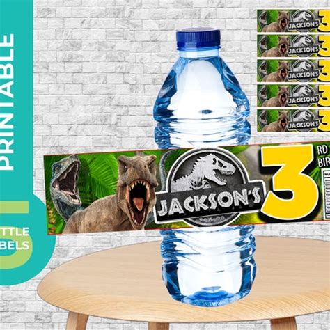 Jurassic Park Water Bottle Label Printable Jurassic Park Etsy