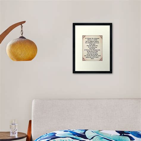 The Saint Michael S Prayer Framed Art Print For Sale By Albert Redbubble