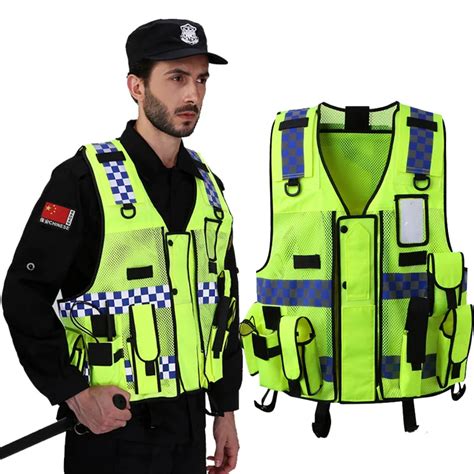 Safety Yellow Vest Security Waistcoat Reflective Vests With Pockets-in ...