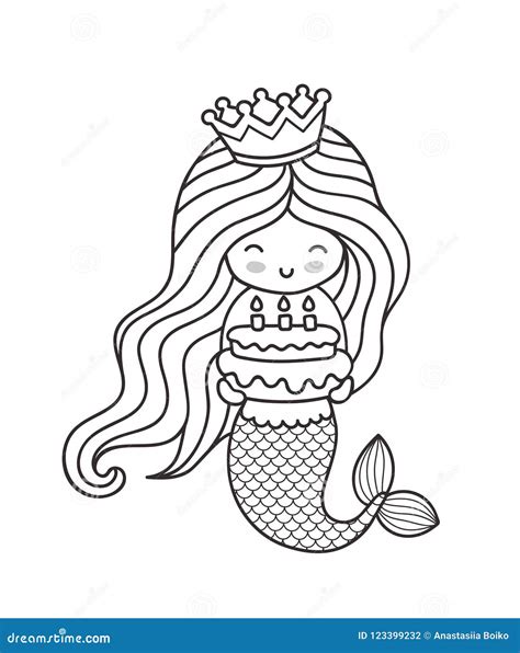 Dibujos De Sirena Kawaii Para Colorear