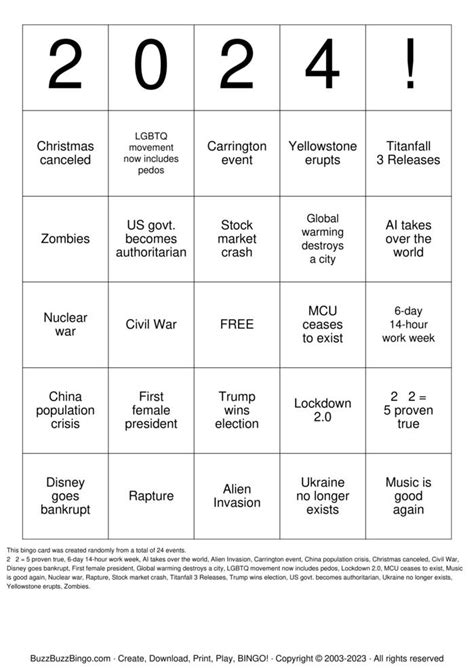 2024 Bingo Cards To Download Print And Customize