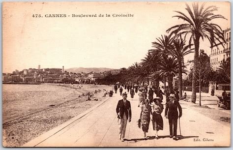 Cannes Boulevard De La Croisette France Boardwalk Shoreline Along Sea