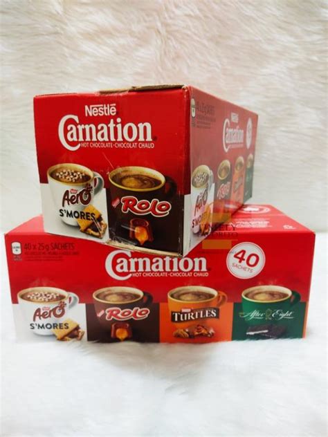 Nestlé Carnation Hot Chocolate 40 Sachets X 25 g Variety Pack Food Drinks Beverages on Carousell