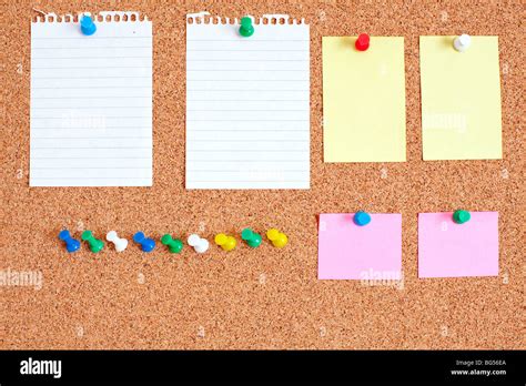 Blank Paper Notes On Cork Board Stock Photo Alamy