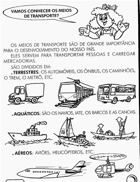 Atividades Meios De Transporte Meios De Transporte Atividades De Geografia