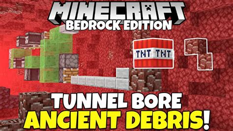 Minecraft Bedrock Easy Ancient Debris Tunnel Bore Tutorial Less