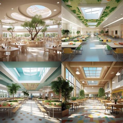 School Cafeteria Focused on healthy Food in 2023 | Cafeteria design ...