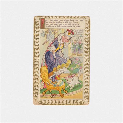 Pussy Cat Nursery Rhyme Chromo Postcard Etsy