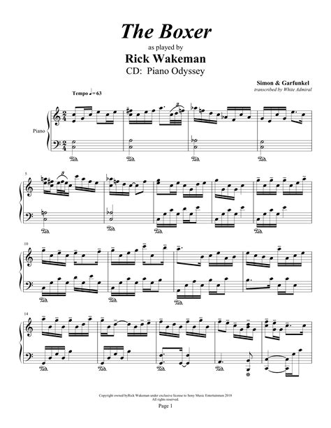 The Boxer (Rick Wakeman Version) | True Piano Transcriptions