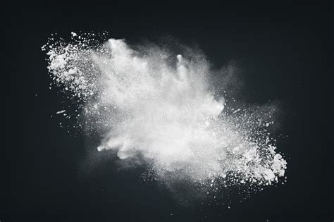 Abstract Dynamic Cloud Of White Dust Particles Dispersing Against Black