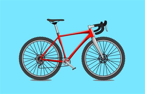 Red Gravel Bike Flat Design Premium Vector