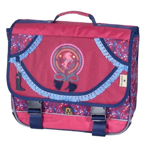 Cartable STALLA BIANCA Modèle Rose Pompons 38 CM 2