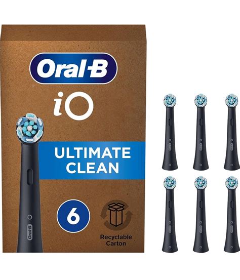 Genuine Oral B IO Ultimate Clean Replacement Brush Heads Black 6