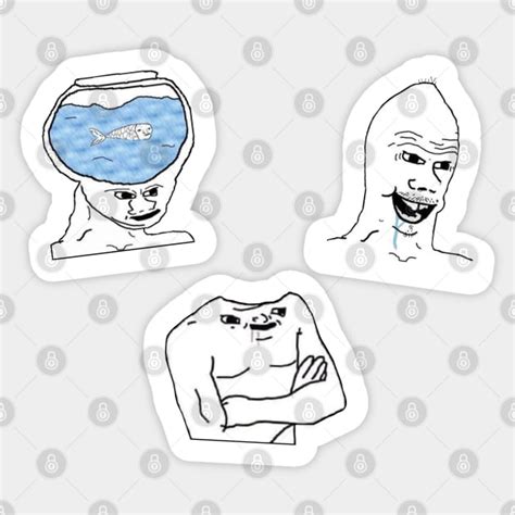 Brainlet Wojaks Sticker Pack Wojak Meme Sticker Teepublic