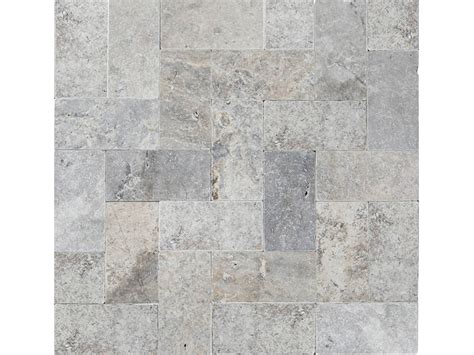 Silver Travertine Cross Cut Unfilled Tumbled Paver Natamar