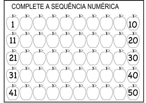 Atividades Complete A Sequencia Numerica Librain