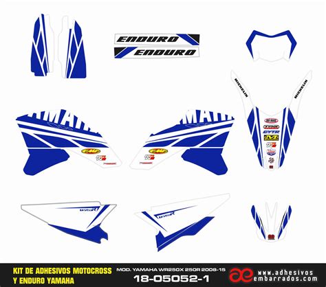 Kit De Adhesivos Yamaha Wr R Azul Adhesivosembarrados