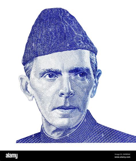 Muhammad Ali Jinnah (1876 - 1948). Portrait from Pakistan 75 Rupee (2023) banknotes. Muhammad ...