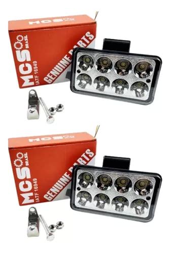 Kit 10 Farol Auxiliar Milha Retangular 8 Led 24w 9v 60v Parcelamento