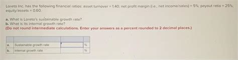 Solved Sustainable Growth Rate Is Not 9 59 Or 8 75 Internal Chegg