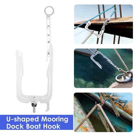 Mooring Hook U Shaped Dock Boat Hook Stainless Steel For Picking Up