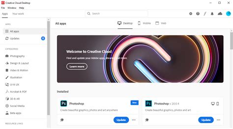 Customize Adobe Creative Cloud Desktop App