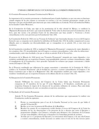 Unidad Importancia Y Funciones De La Comisi N Permanente Pdf