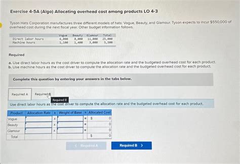 Solved Exercise 45a Algo Allocating Overhead Cost Among