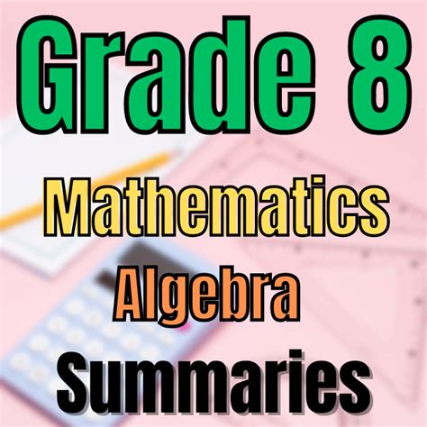 Grade 8 Mathematics Algebra Term 1-4 - Classroom101