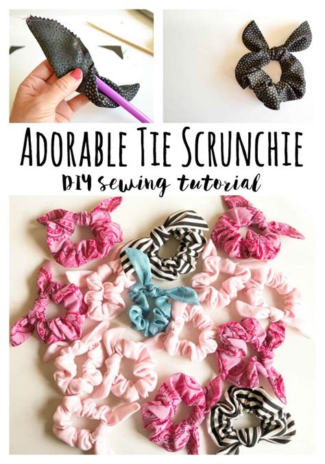 How To Make A Cute Tie Scrunchie Diy Sewing Tutorial