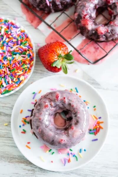 Chocolate Strawberry Baked Donuts Nutmeg Nanny