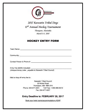 Ktc Hockey Tournament Fill Online Printable Fillable Blank