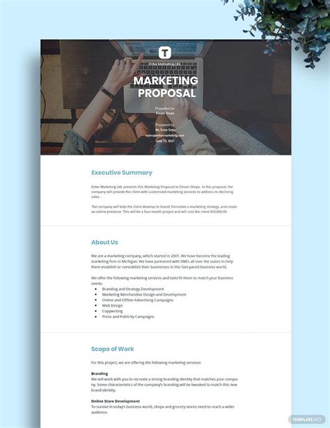 Marketing Business Proposal Template - Google Docs, Word, Apple Pages ...