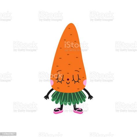 Cute Cartoon Carrot Illustration On A White Background Stock Illustration Download Image Now