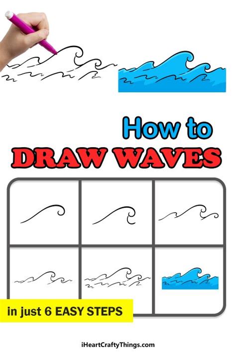 How To Draw A Wave Step By Step Easy Breaking Wave Drawing