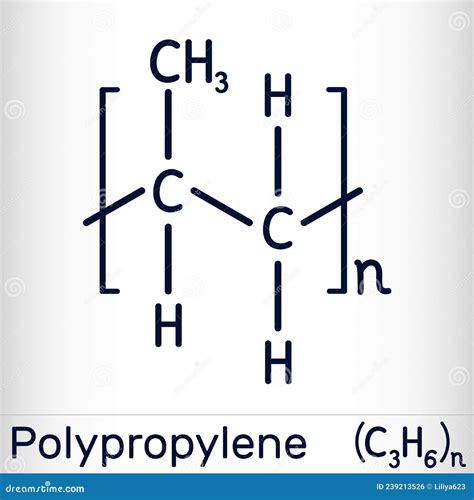 Polypropylene Pp Polypropene Molecule It Is Thermoplastic Polymer Of Propylene Stock Vector