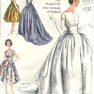 1958 Vintage VOGUE Sewing Pattern B34 Evening Dress GOWN 1401 DESIGNER