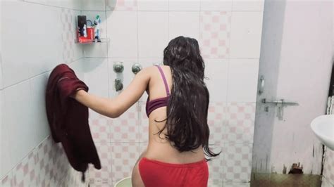 Younger Stepsister Bathing Nude Desi Village Girl Bathroom Video