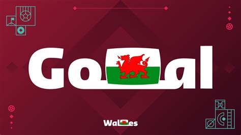 Wales flag with goal slogan on tournament background. World football 2022 Vector illustration ...