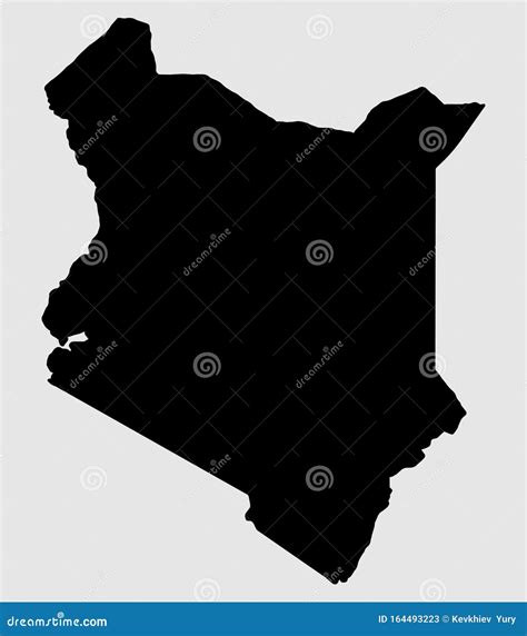 Map Kenya Silhouette Vector Illustration Eps Stock Vector