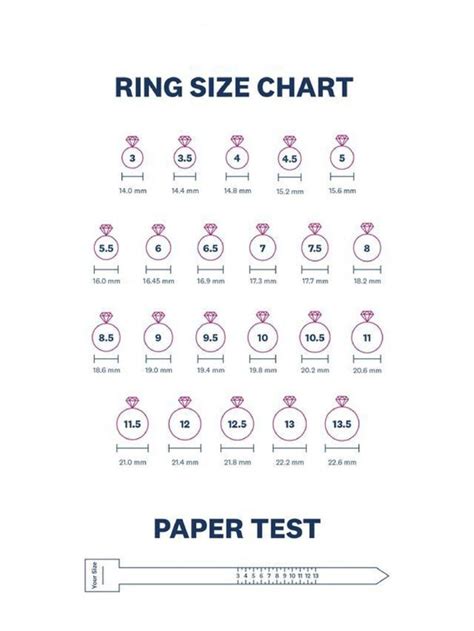 Free Printable Ring Sizer Strip And Size Chart Pdf 41 Off