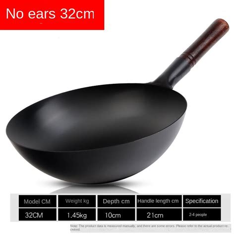 Pre Seasoned Traditional Non Coated Carbon Steel Pow Wok With Wooden