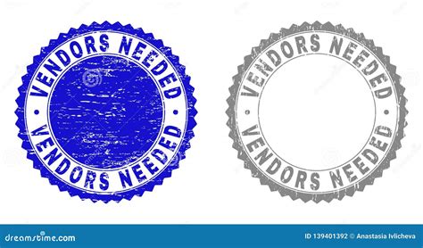 Grunge Vendors Needed Textured Stamp Seals Stock Vector Illustration