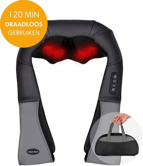 Lifeproducts Shiatsu Massagekussen Draadloos Massage Apparaat Voor