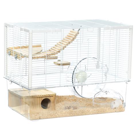 PawHut Hamster Cage for Hamsters and Gerbils, White - Walmart.com