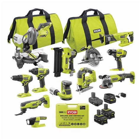 Ryobi One 18v Cordless Combo Kit 12 Tool With Drill And Drive Kit