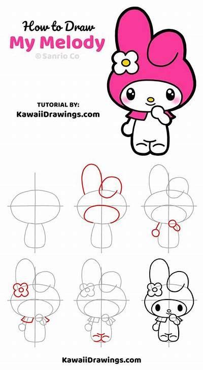 How To Draw My Melody From Sanrio Dibujos Kawaii Faciles Tutorial De