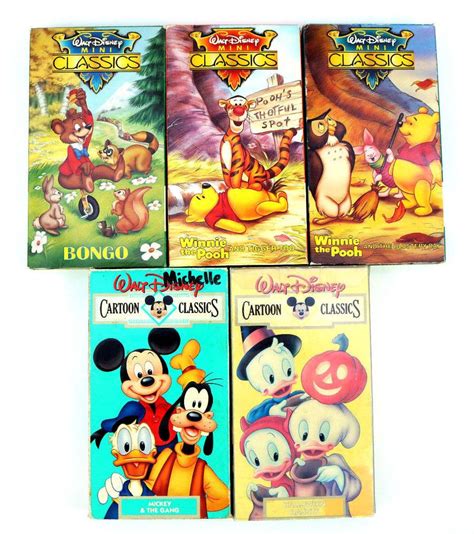 Walt Disney Cartoon Classics Lot Of 5 Vhs Mickey The Gang Halloween