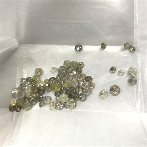 Gemone Diamonds Rustic Diamonds Mixed Color Genuine Round Brilliant Cut